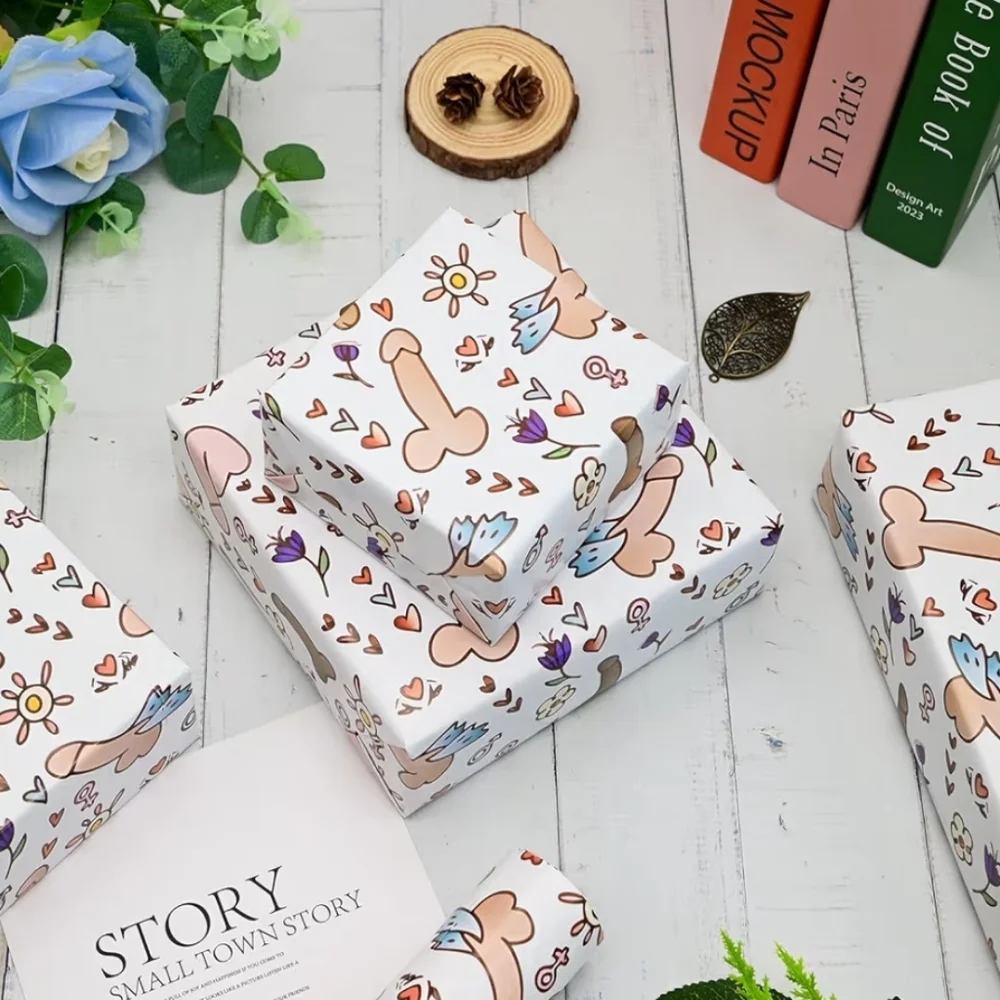 Flying Phallus Wrapping Paper - Picture 1 of 3